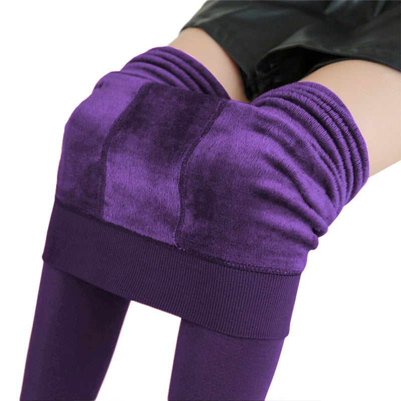 Legging de Veludo para Inverno Cintura Alta